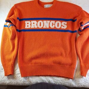 SOLD Denver Broncos Sweater SZ M Orange Cliff Engle NFL 90s Football Wool Blend